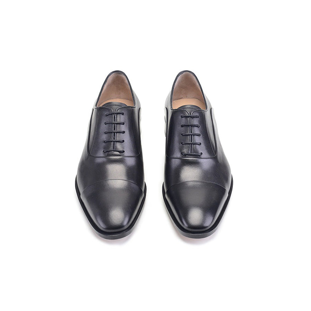 Corrente P00056-270 Calfskin Cap-Toe Shoes Black