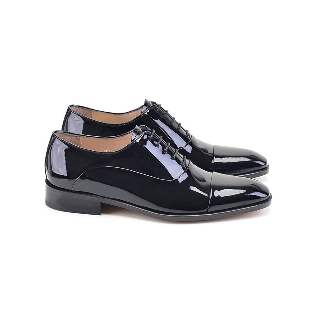 Corrente P00057-270 Patent Cap-Toe Shoes Black