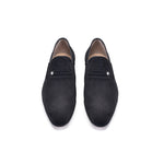 Corrente P000593- 6924S Suede High Vamp Loafers Black