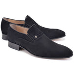 Corrente P000593- 6924S Suede High Vamp Loafers Black