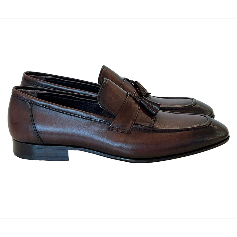 Corrente Kiltie Tassel Loafers Brown