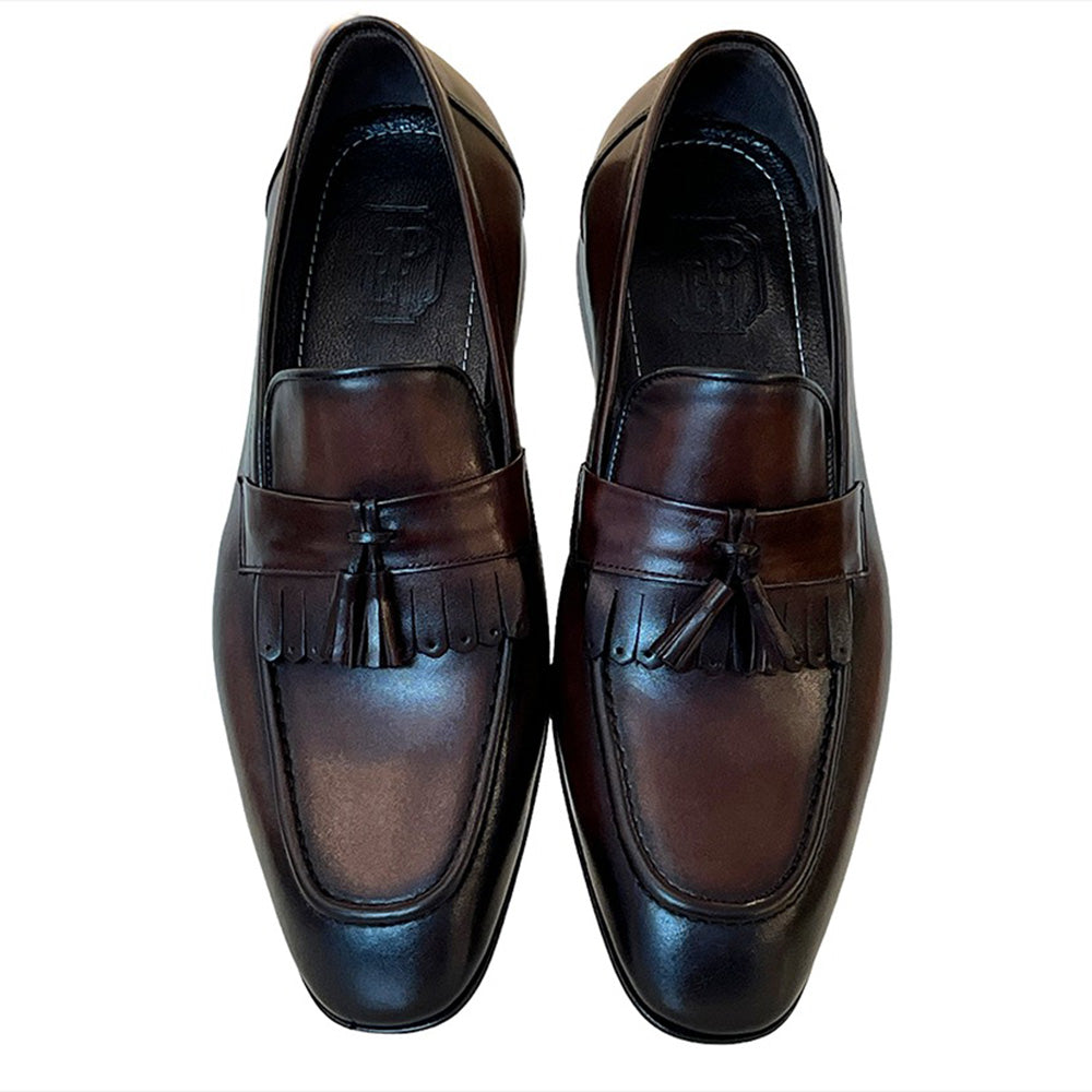 Corrente P00061-3010 Kiltie Tassel Loafers Brown