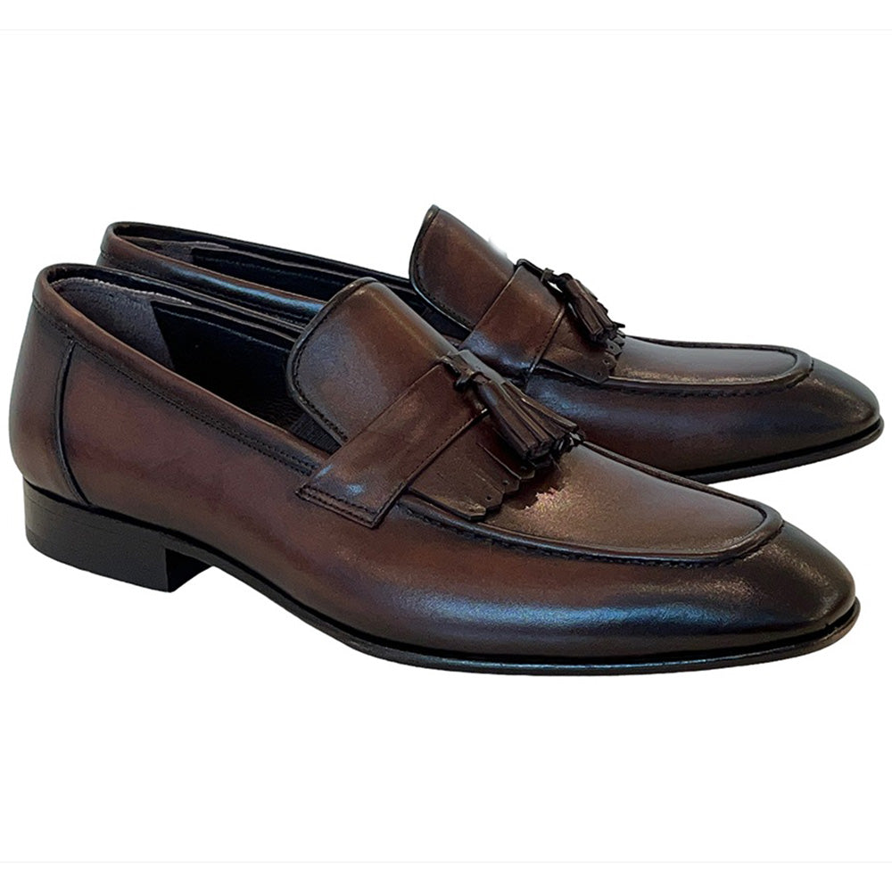 Corrente P00061-3010 Kiltie Tassel Loafers Brown