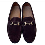 Corrente P000613-6444 Suede Bit Buckle Loafers Brown