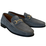 Corrente P000614-6444 Suede Bit Buckle Loafers Grey