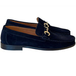 Corrente P000615-6444 Suede Bit Buckle Loafers Navy