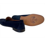 Corrente P000615-6444 Suede Bit Buckle Loafers Navy