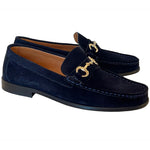 Corrente P000615-6444 Suede Bit Buckle Loafers Navy