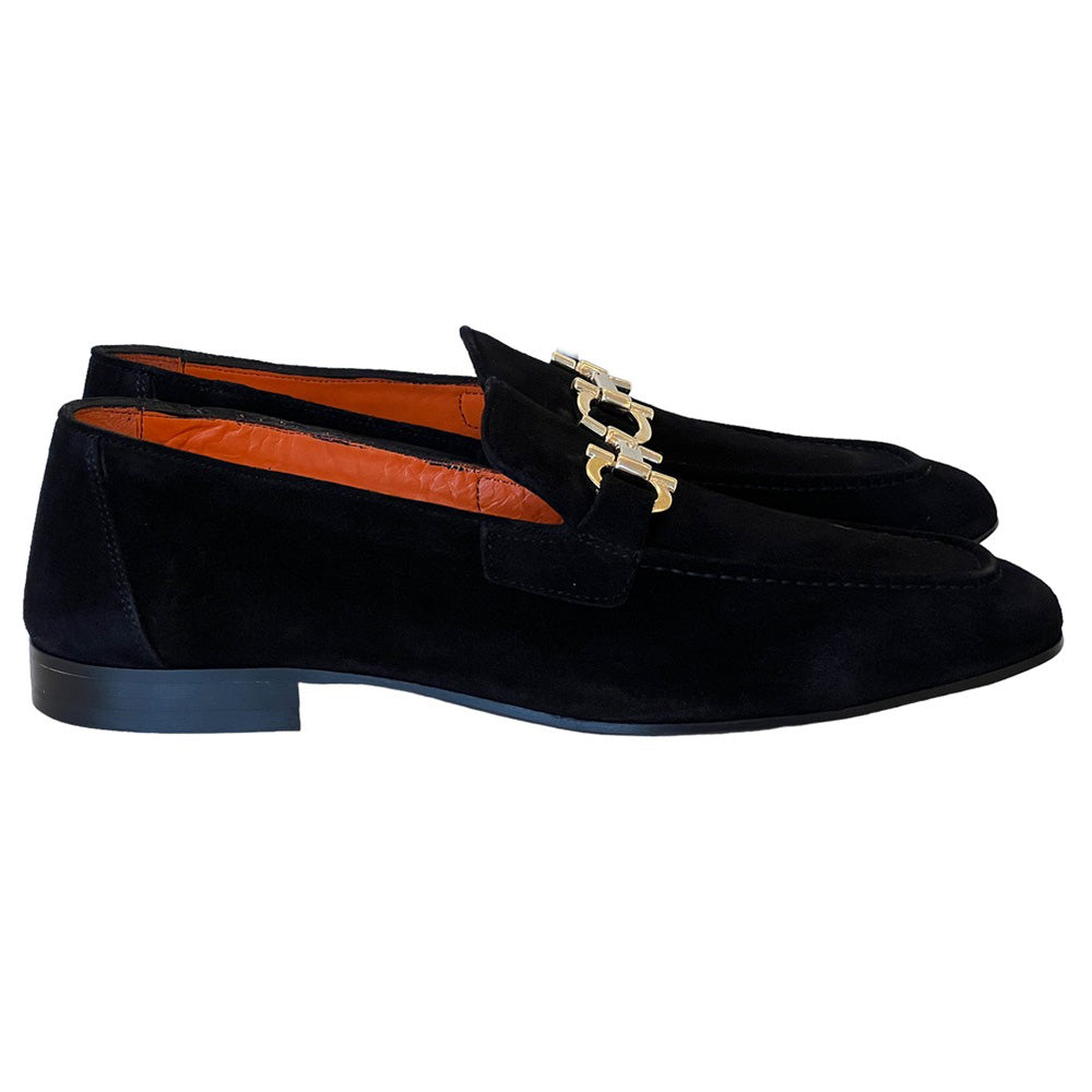 Corrente Suede Bit Buckle Loafers Black