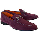 Corrente P000655-6472 Suede Bit Buckle Loafers Wine