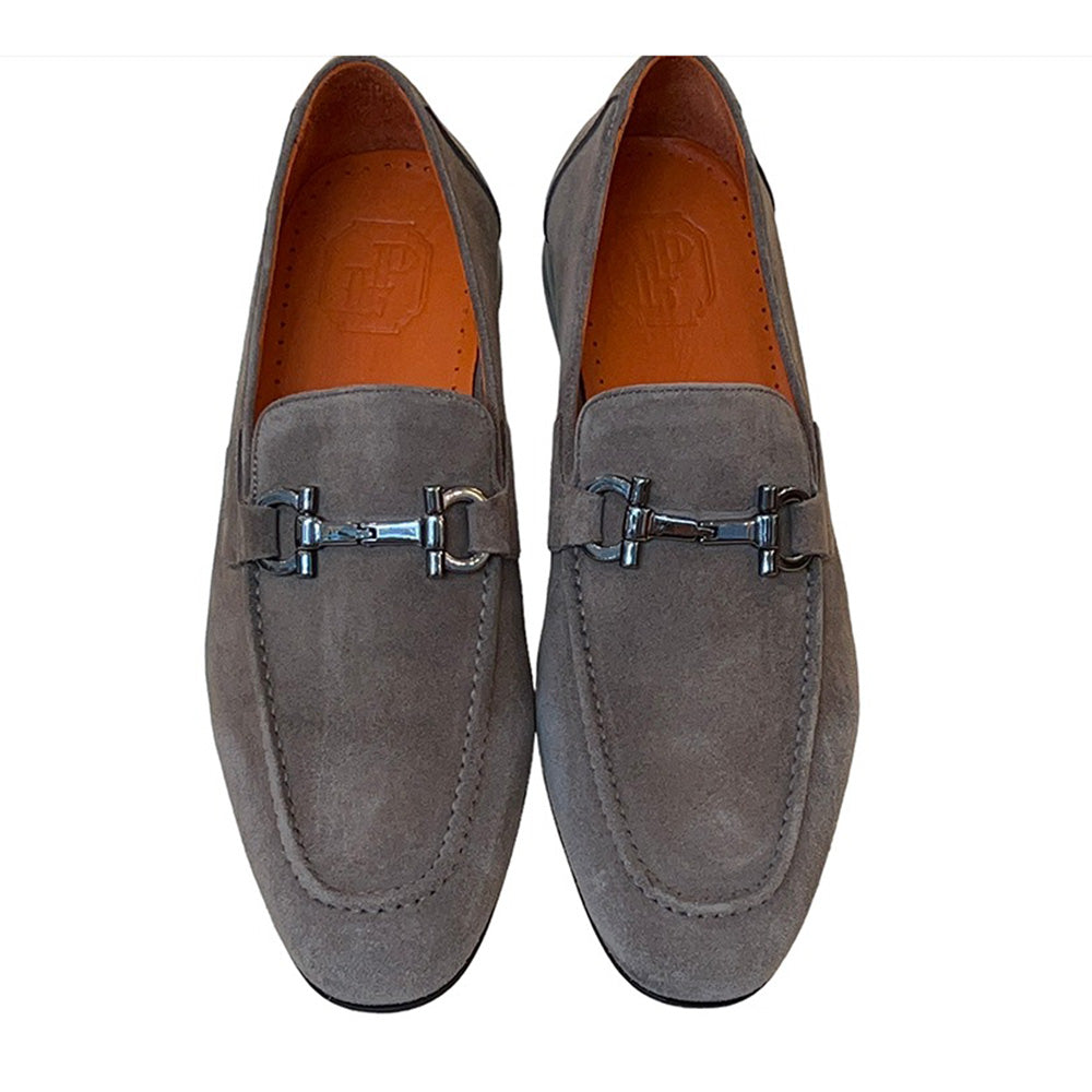 Corrente P000656-6472 Suede Bit Buckle Loafers Taupe