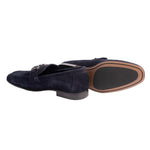 Corrente P00073 Chello Suede Buckle Loafers Navy