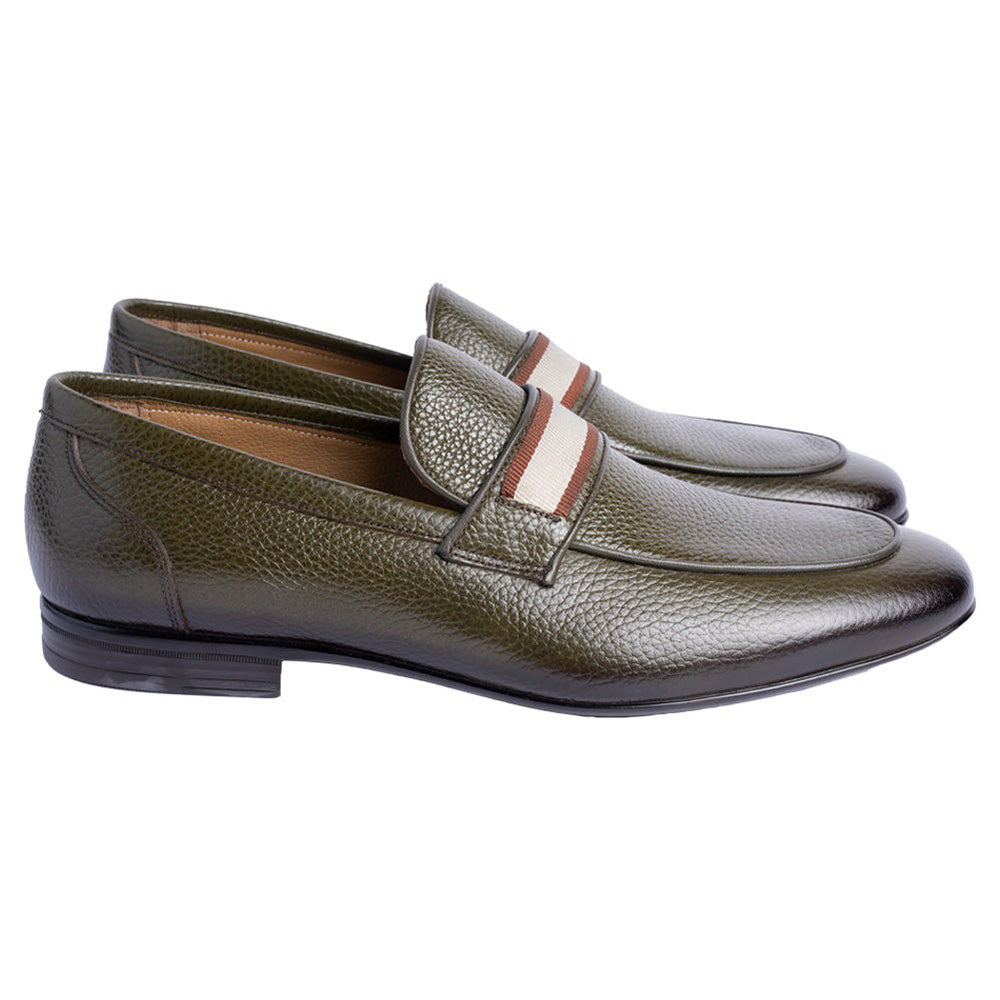 Corrente P00081 Depp Deerskin Loafers Green