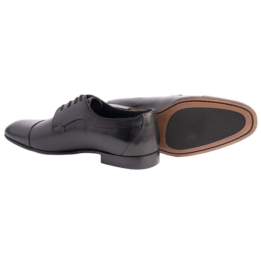 Corrente P00083 Mark Cap-Toe Lace-Up Shoes Black