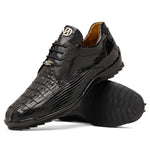 Marco Di Milano Crater Caiman Crocodile / Lizard Sneaker Black