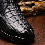 Marco Di Milano Crater Caiman Crocodile / Lizard Sneaker Black