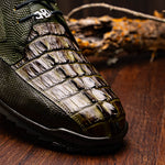 Marco Di Milano Crater Caiman Crocodile / Lizard Sneaker Rustic Olive