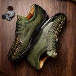 Marco Di Milano Crater Caiman Crocodile / Lizard Sneaker Rustic Olive