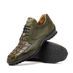 Marco Di Milano Crater Caiman Crocodile / Lizard Sneaker Rustic Olive