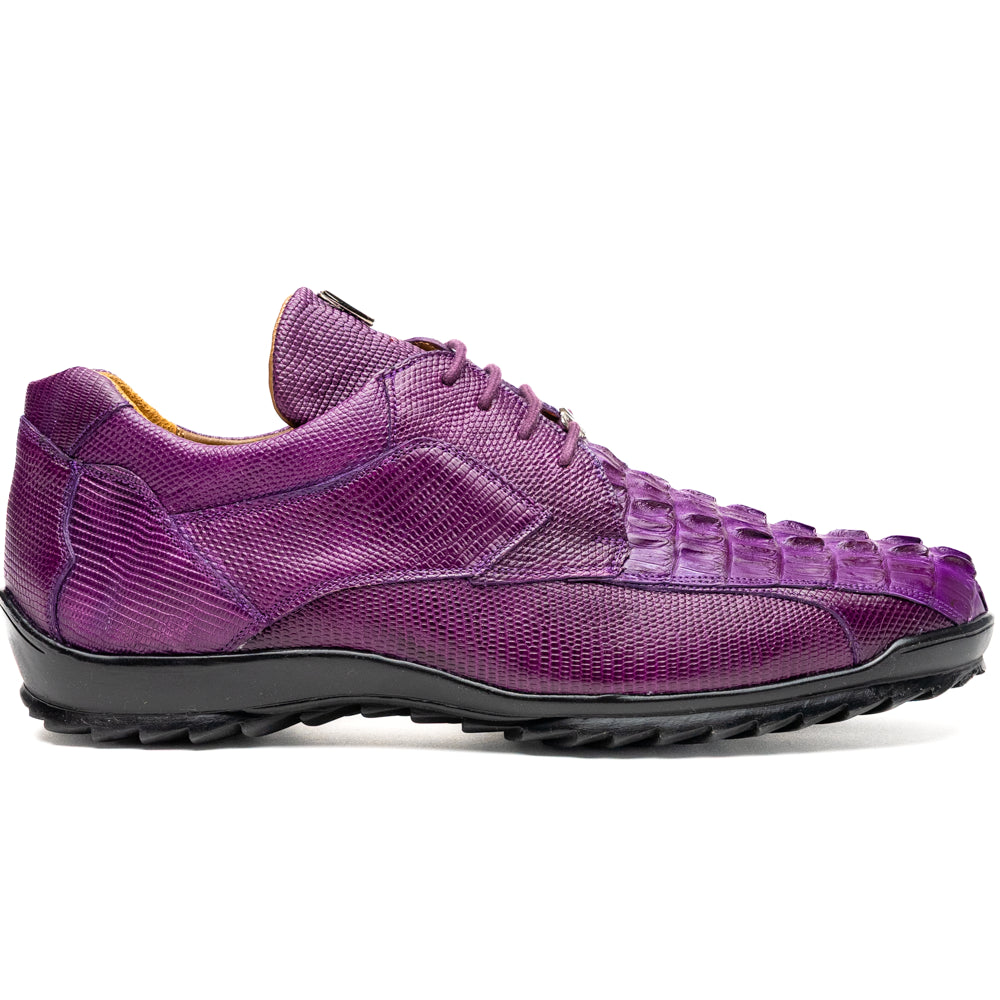 Marco Di Milano Crater Caiman Crocodile / Lizard Sneaker Purple