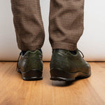 Marco Di Milano Crater Caiman Crocodile / Lizard Sneaker Rustic Olive