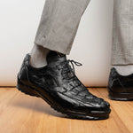 Marco Di Milano Crater Caiman Crocodile / Lizard Sneaker Black