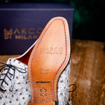 Marco Di Milano Criss Ostrich Quill Dress Oxfords Antique Newspaper