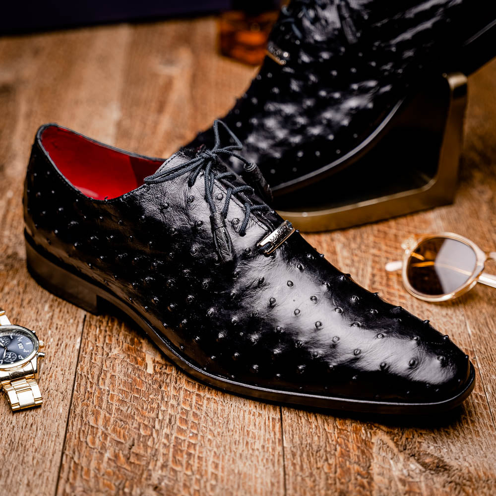 Marco Di Milano Criss Ostrich Quill Dress Oxfords Black