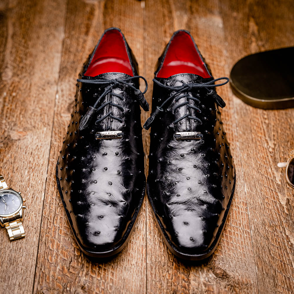 Marco Di Milano Criss Ostrich Quill Dress Oxfords Black