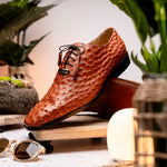 Marco Di Milano Criss Ostrich Quill Dress Oxfords Brandy