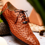 Marco Di Milano Criss Ostrich Quill Dress Oxfords Brandy