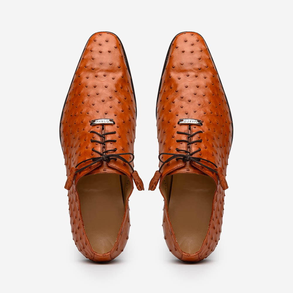 Marco Di Milano Criss Ostrich Quill Dress Oxfords Brandy