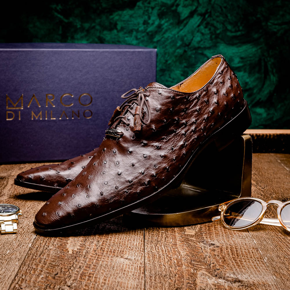 Marco Di Milano Criss Ostrich Quill Dress Oxfords Brown