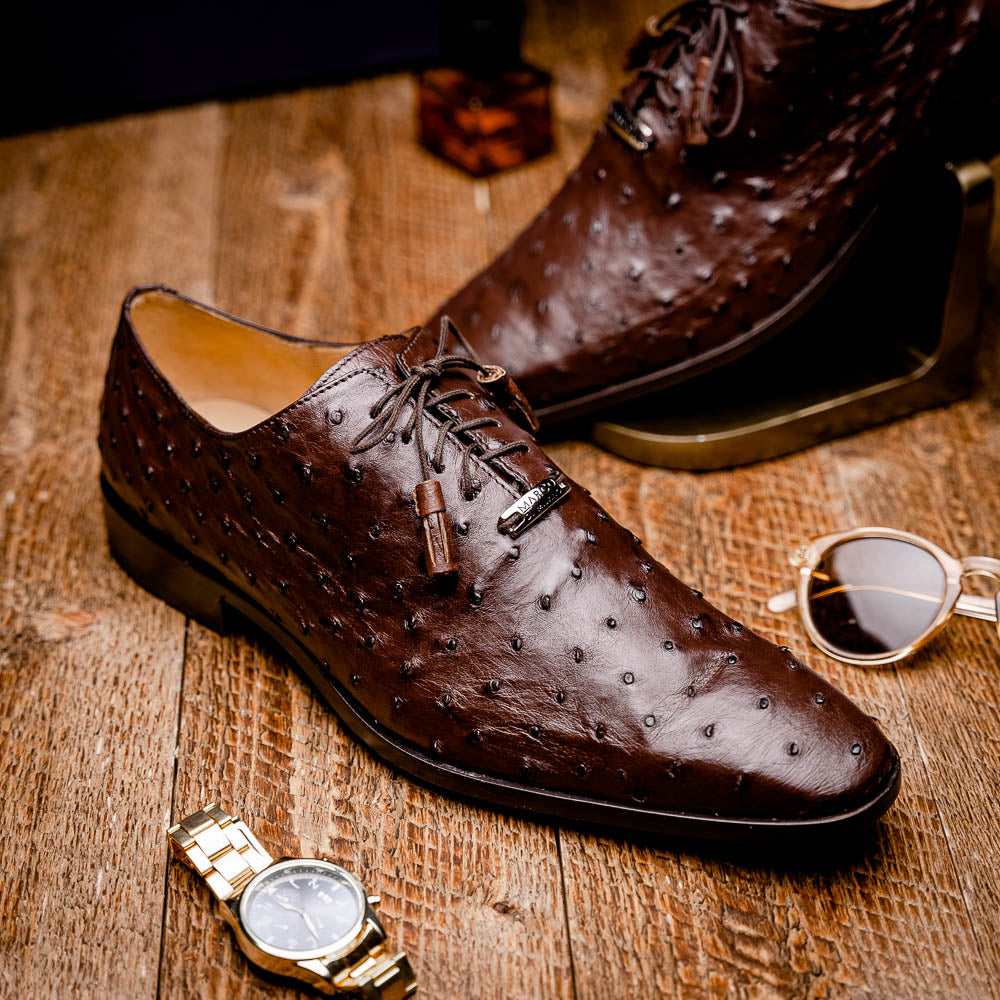 Marco Di Milano Criss Ostrich Quill Dress Oxfords Brown