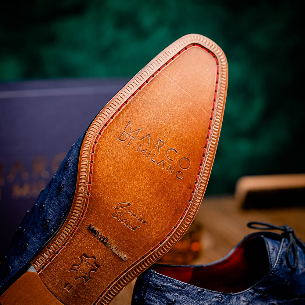 Marco Di Milano Criss Ostrich Quill Dress Oxfords Navy