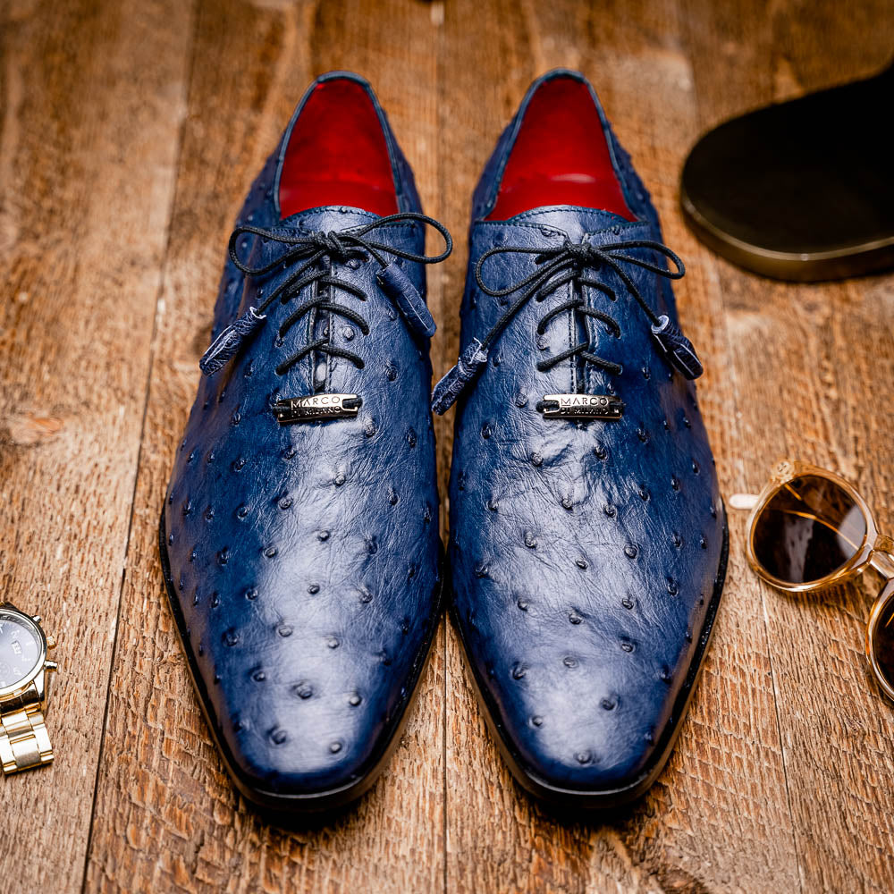 Marco Di Milano Criss Ostrich Quill Dress Oxfords Navy
