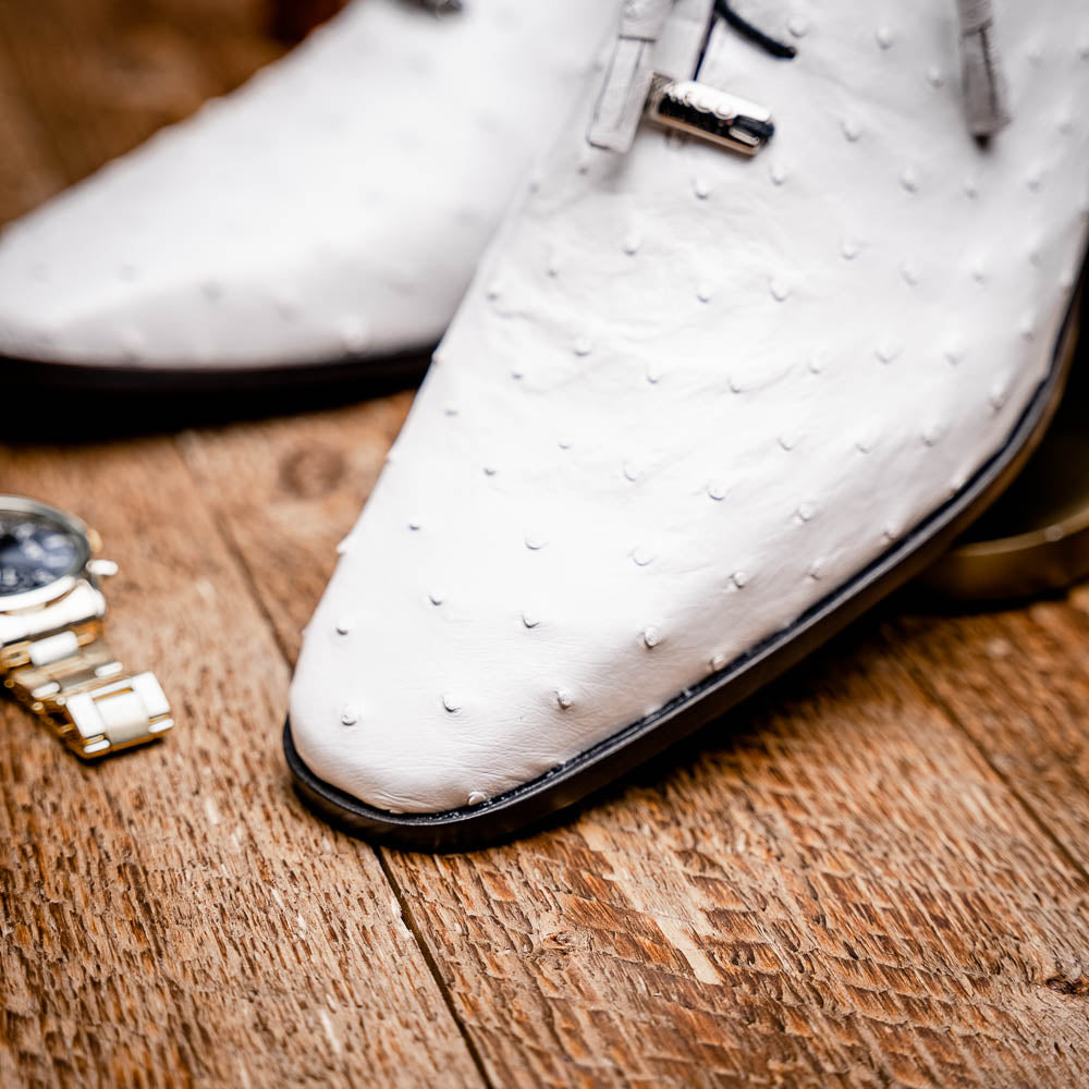 Marco Di Milano Criss Ostrich Quill Dress Oxfords White