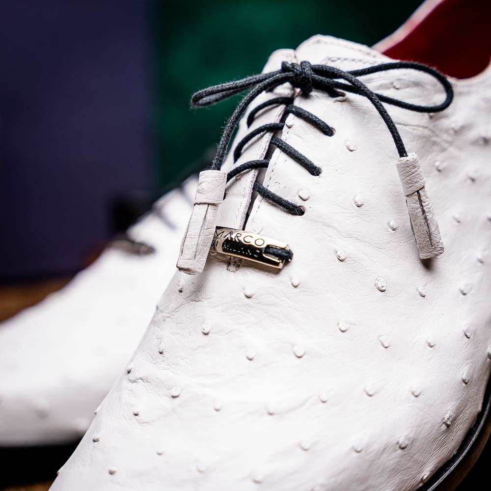 Marco Di Milano Criss Ostrich Quill Dress Oxfords White