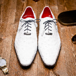 Marco Di Milano Criss Ostrich Quill Dress Oxfords White