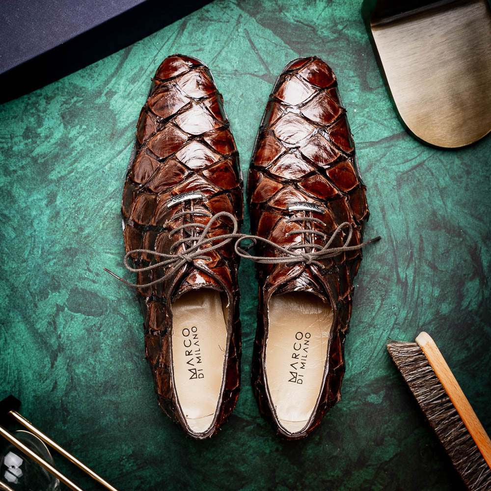 Marco Di Milano Olivieri Pirarucu Dress Oxfords Brown