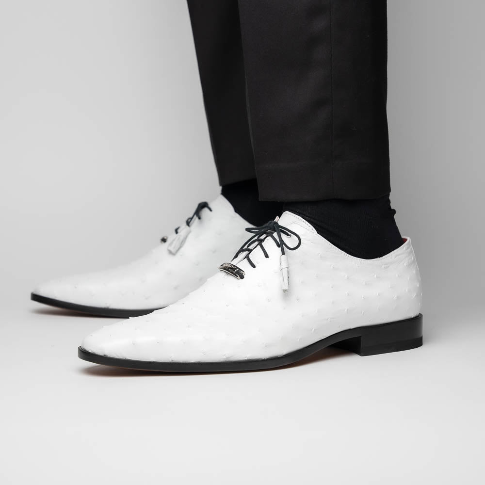 Marco Di Milano Criss Ostrich Quill Dress Oxfords White