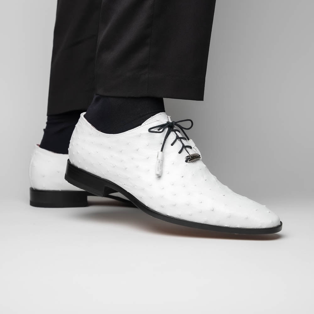 Marco Di Milano Criss Ostrich Quill Dress Oxfords White