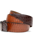 Marco Di Milano Crocodile & Cobra Belt Cognac / Brown