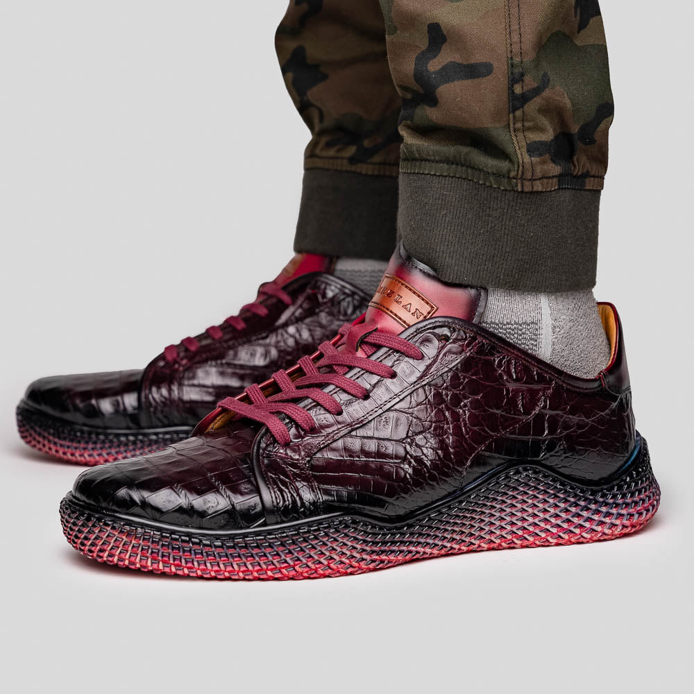Mezlan Crocodile Super Sneaker II Burgundy (EXCLUSIVE) (AX4936-F)
