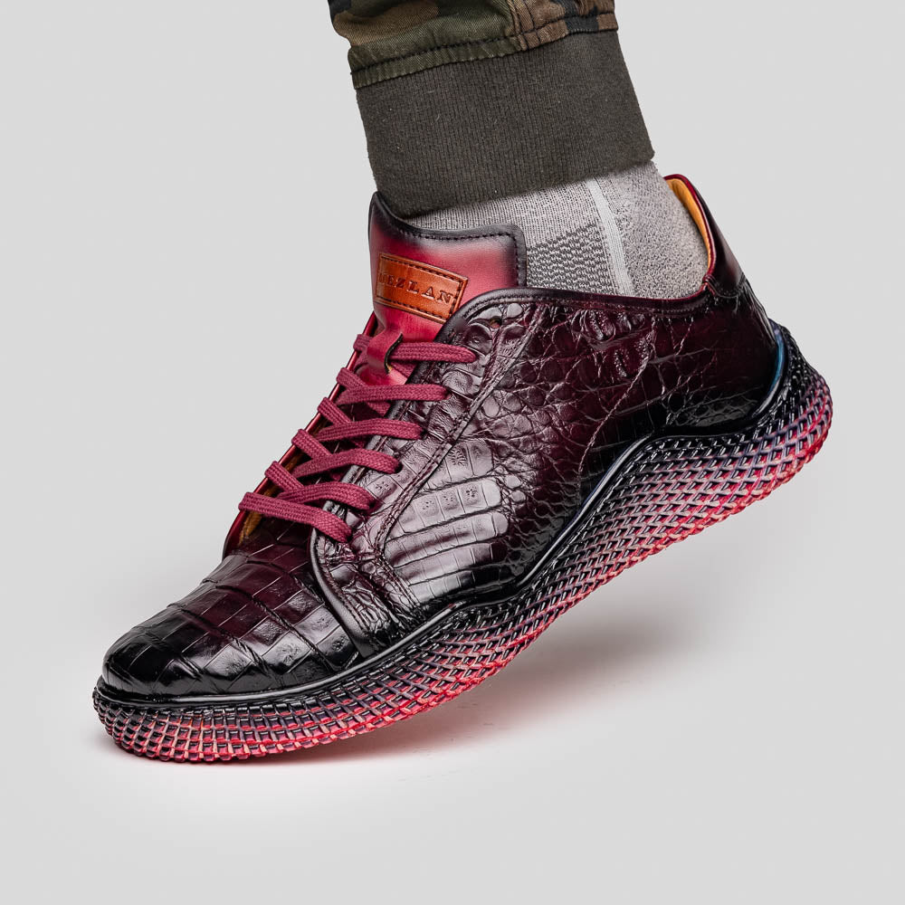 Mezlan Crocodile Super Sneaker II Burgundy (EXCLUSIVE) (AX4936-F)
