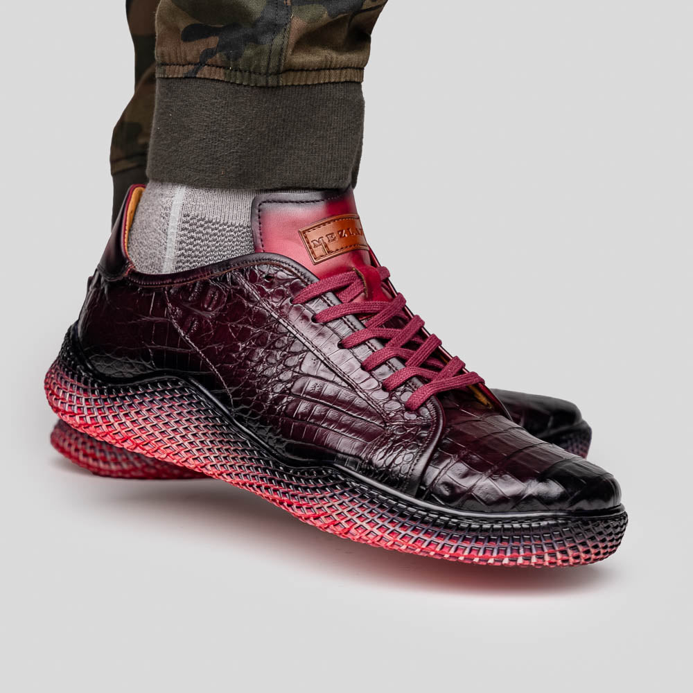 Mezlan Crocodile Super Sneaker II Burgundy (EXCLUSIVE) (AX4936-F)