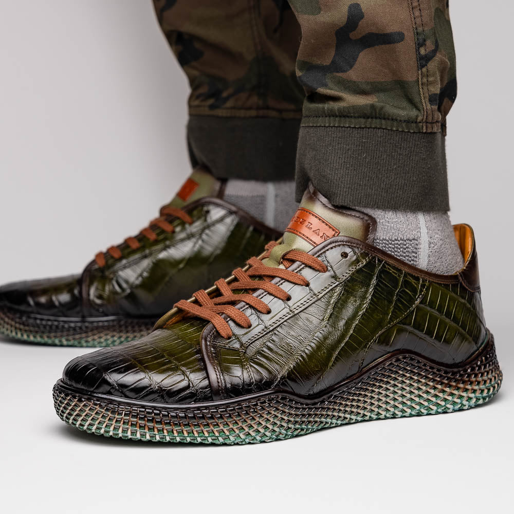 Mezlan Crocodile Super Sneaker II Green (EXCLUSIVE) (AX4936