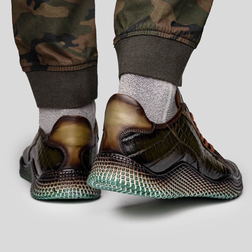 Mezlan Crocodile Super Sneaker II Green (EXCLUSIVE) (AX4936-F)