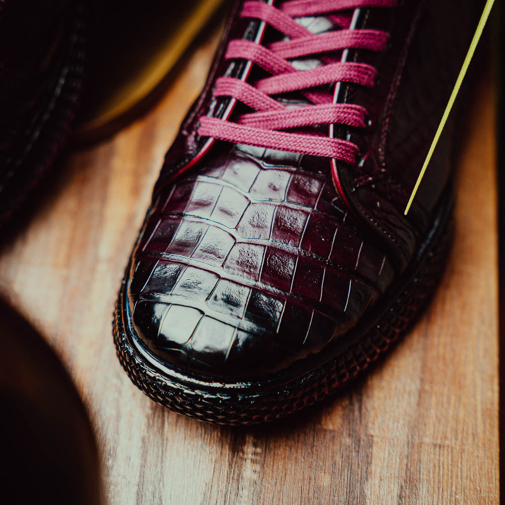 Mezlan Crocodile Super Sneaker II Burgundy (EXCLUSIVE) (AX4936-F)
