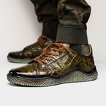 Mezlan Crocodile Super Sneaker Olive Green (EXCLUSIVE) (AX4936-F)